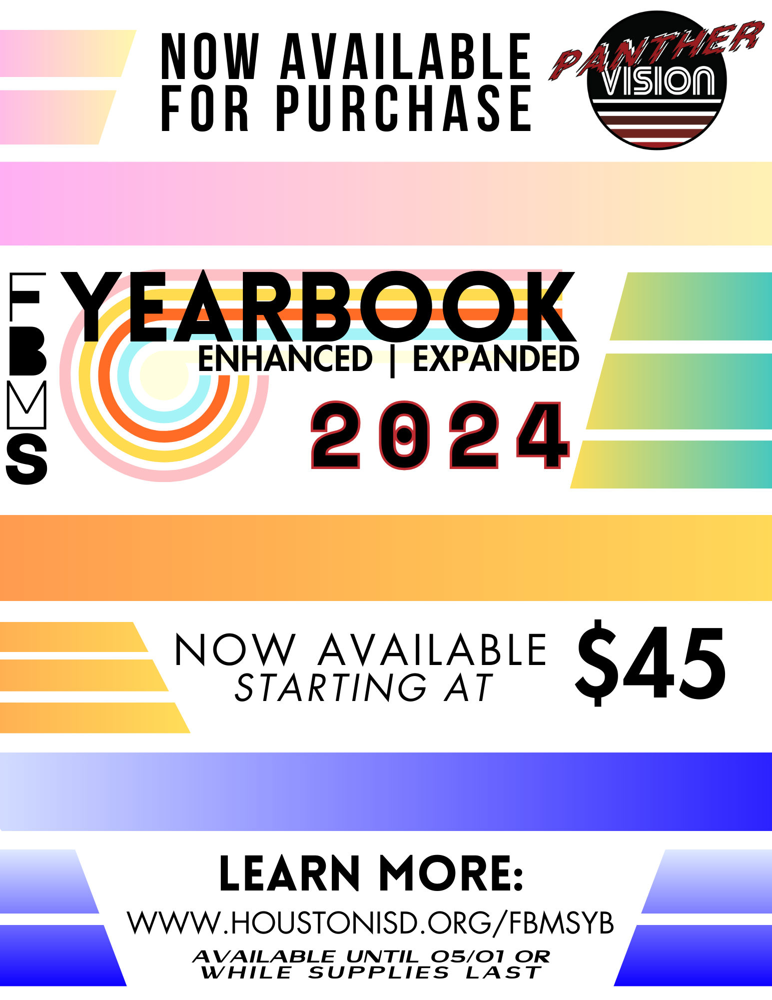 FBMS Yearbook Enhanced Expanded 2024, $45 starting November 1, available while supplies 
